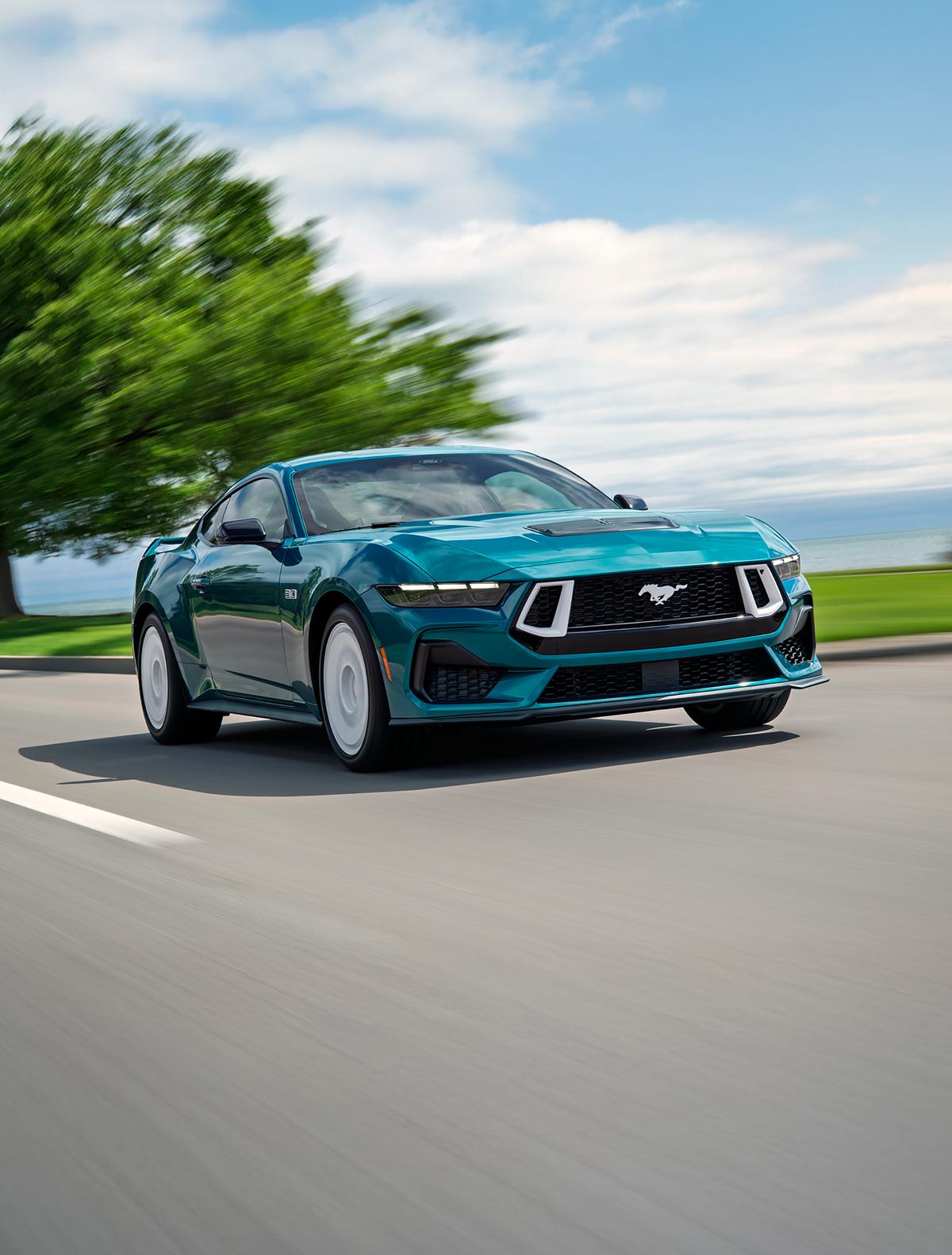 2026 Ford Mustang GT Premium driving on the road