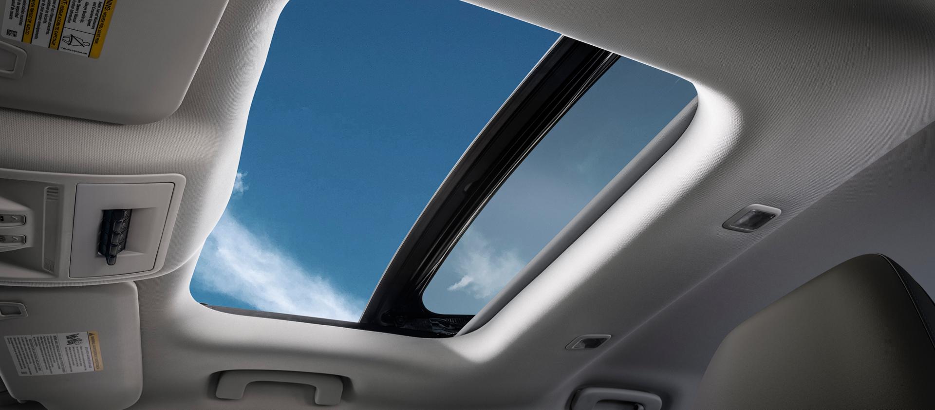 2026 Ford Bronco Sport® view from inside the vehicle with the sunroof open