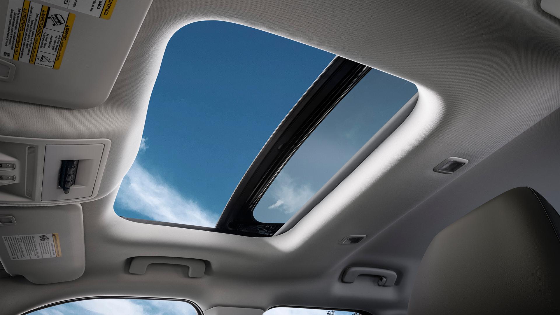 2026 Ford Bronco Sport® view from inside the vehicle with the sunroof open