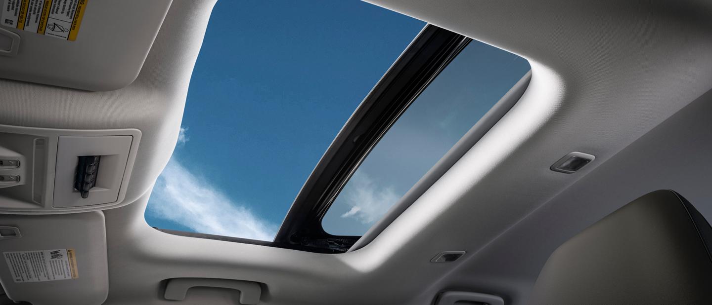 2026 Ford Bronco Sport® view from inside the vehicle with the sunroof open