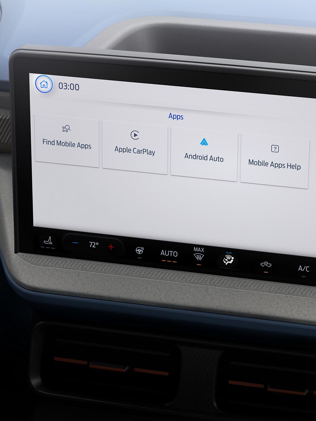 Close-up of SYNC® 4 on the center display