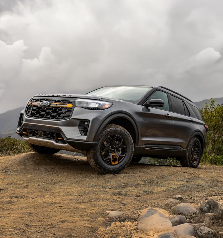 A 2026 Ford Explorer® Tremor® SUV parked on a rocky hillside