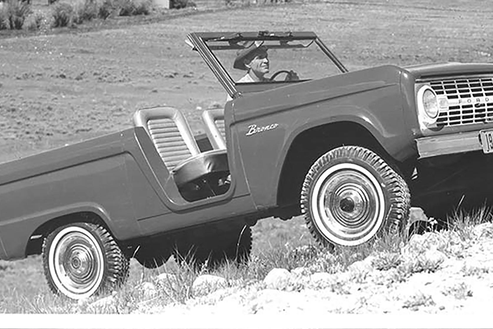 Image of 1966 Ford Bronco with top off