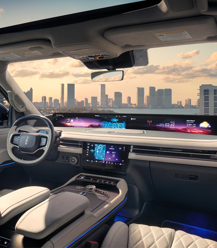 The interior of a Lincoln vehicle.