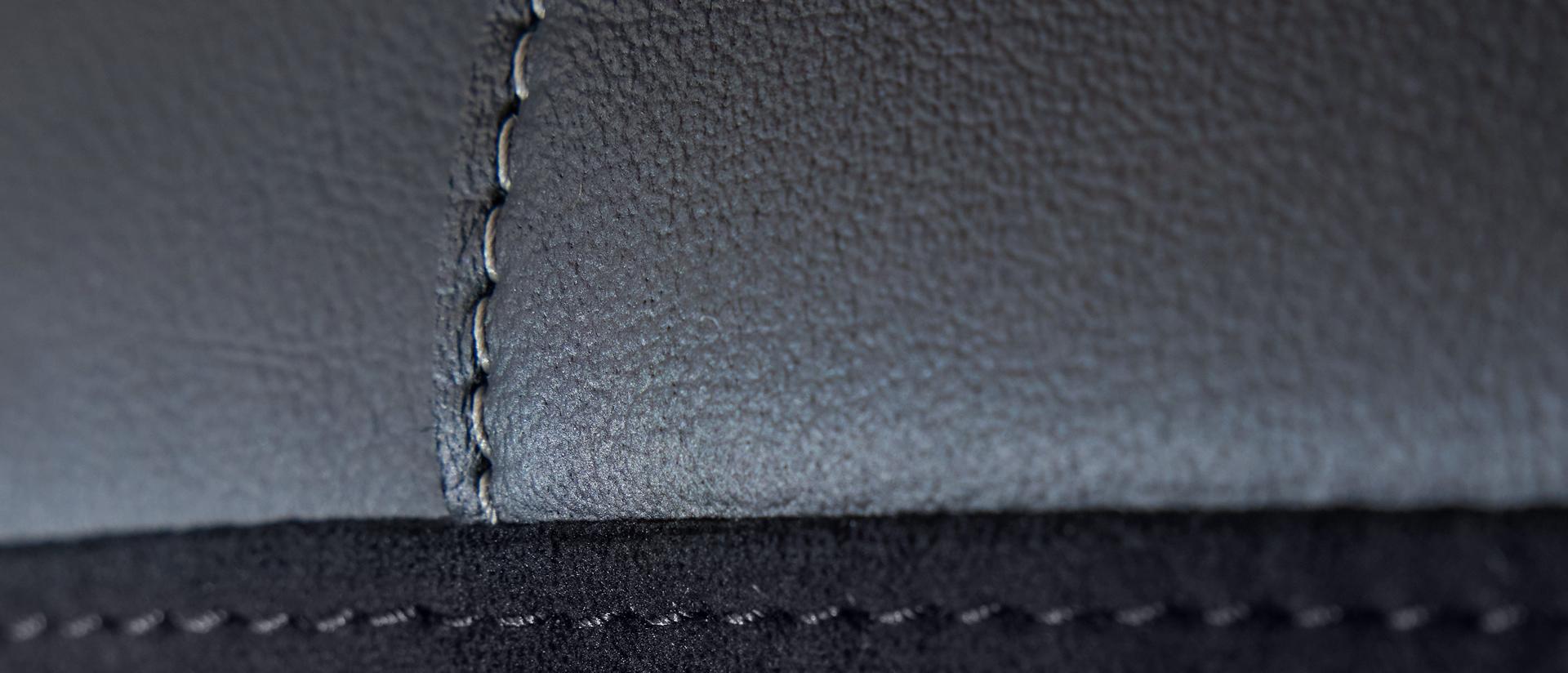 Close-up of leather trim on the Ford SupportBelt™