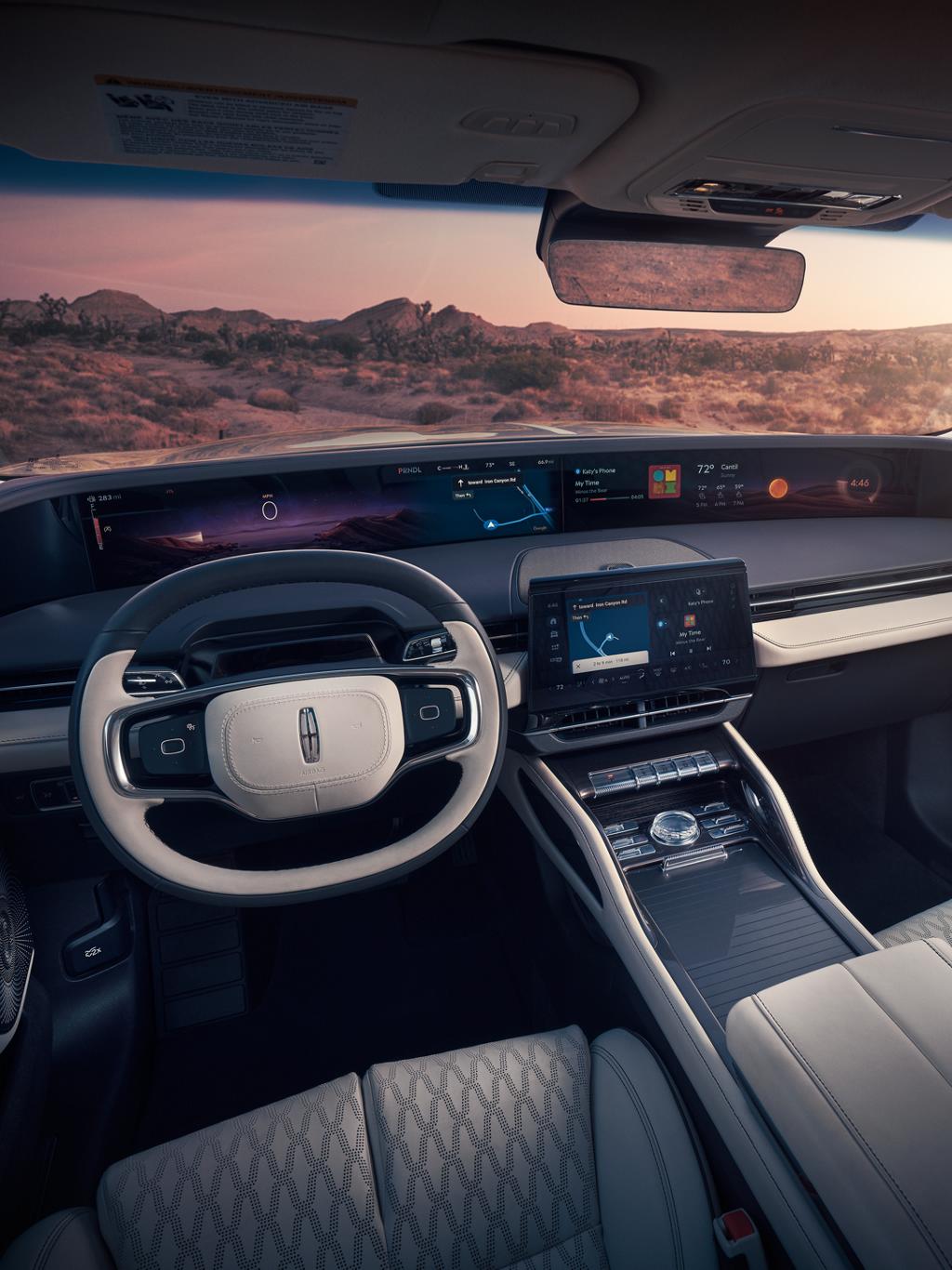 The interior of a 2025 Lincoln Black Label™ Nautilus® SUV is shown with the Chalet interior theme