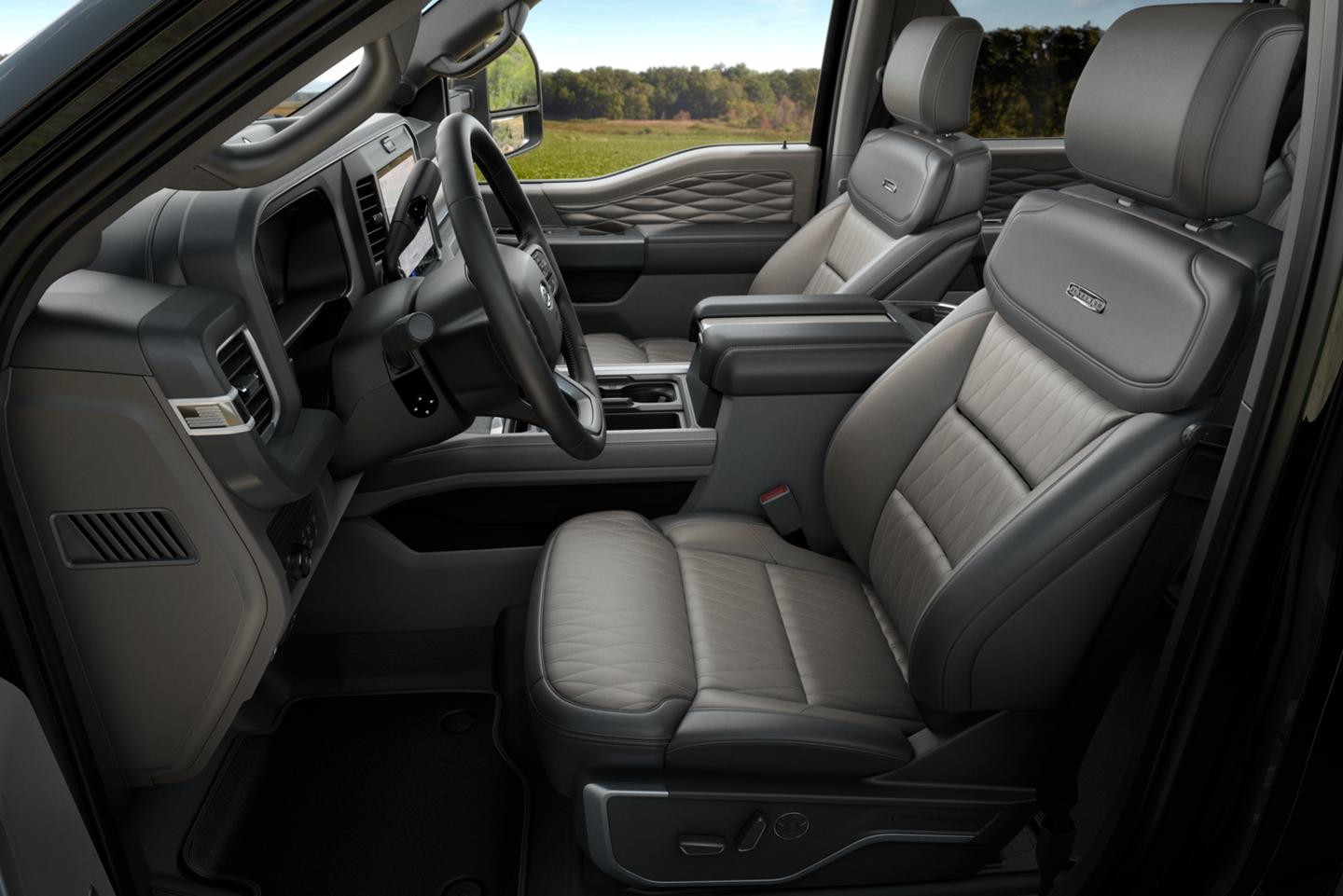 Side view of the 2026 Ford Super Duty® pickup with the Platinum® Plus Package