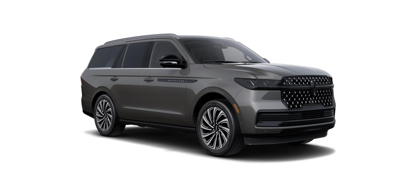 A 2025 Lincoln Black Label Navigator® SUV is shown with the extra-cost Chroma Caviar exterior color