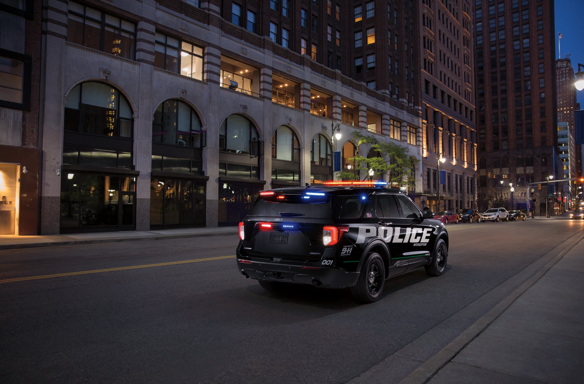 Ford police interceptor utility patrols the city