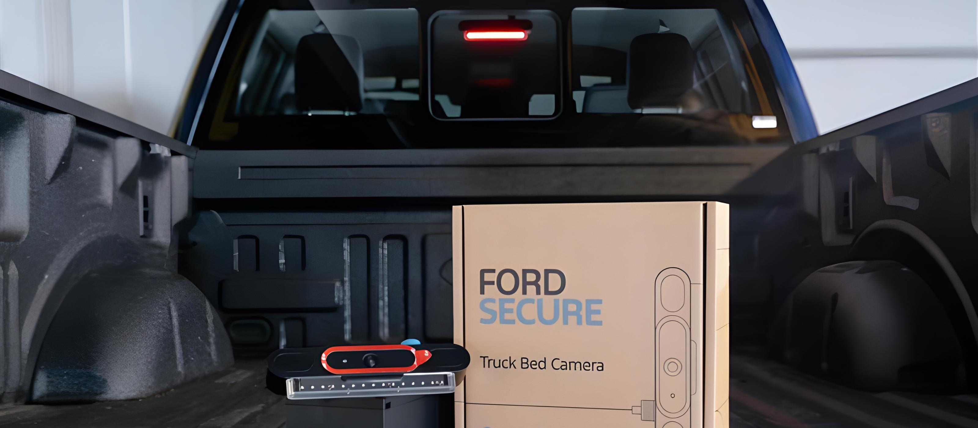 2025 Ford Truck with a truck bed camera in the bed