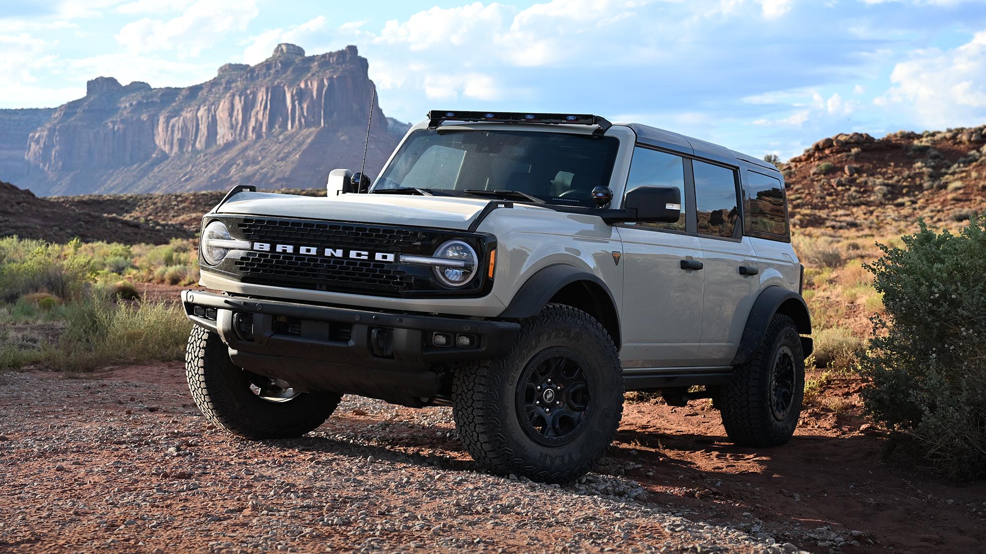 A 2025 Ford Bronco® SUV is parked on a gravel surface