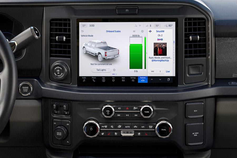 Close-up of the 12-inch center screen