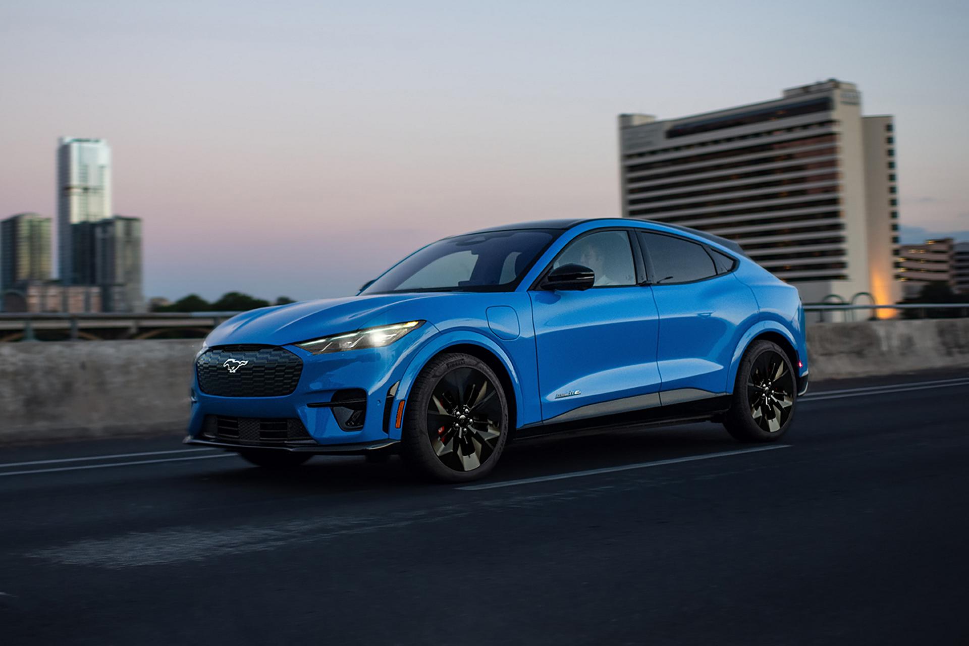 2026 Ford Mustang Mach-E® SUV being driven on a freeway