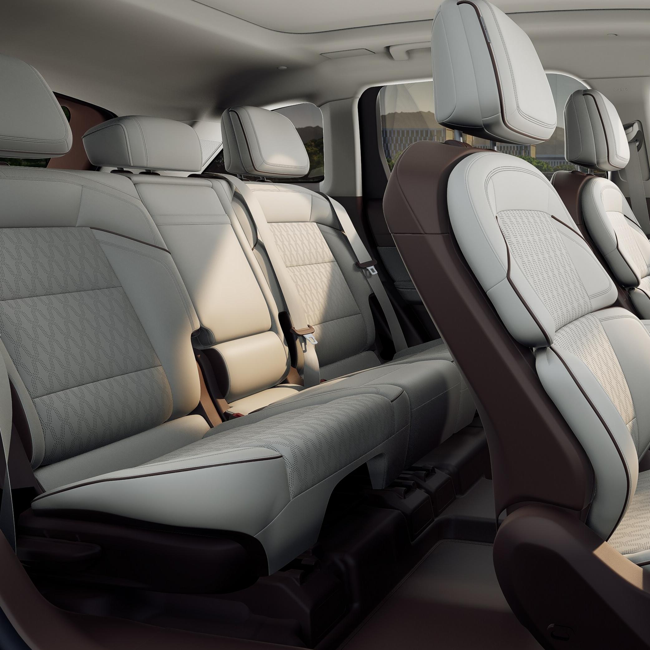 The spacious second row seats of a 2026 Lincoln Black Label™ Nautilus® SUV in the Chalet interior theme