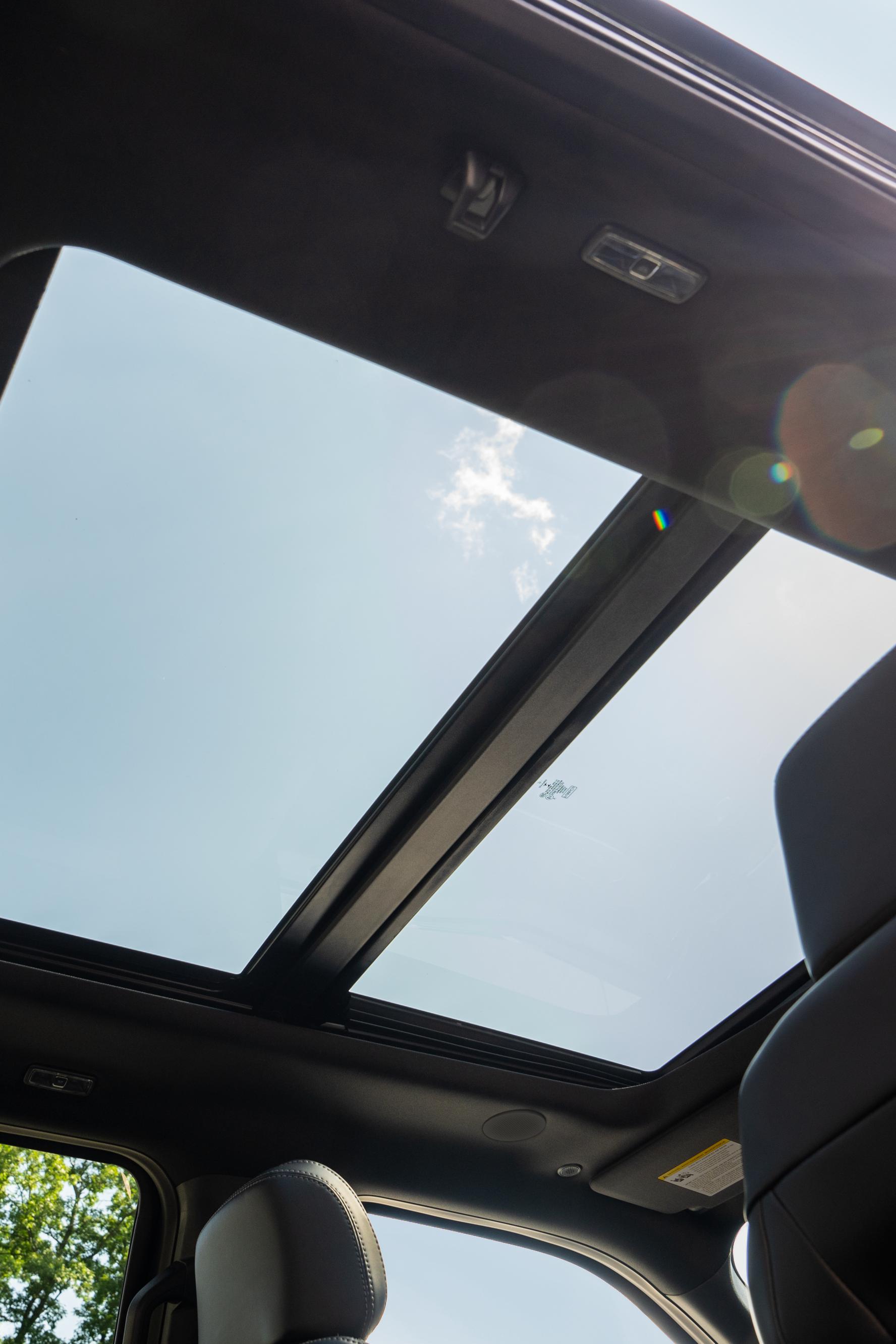 An interior shot of the sunroof of the 2025 Ford F-150® Lightning® truck.