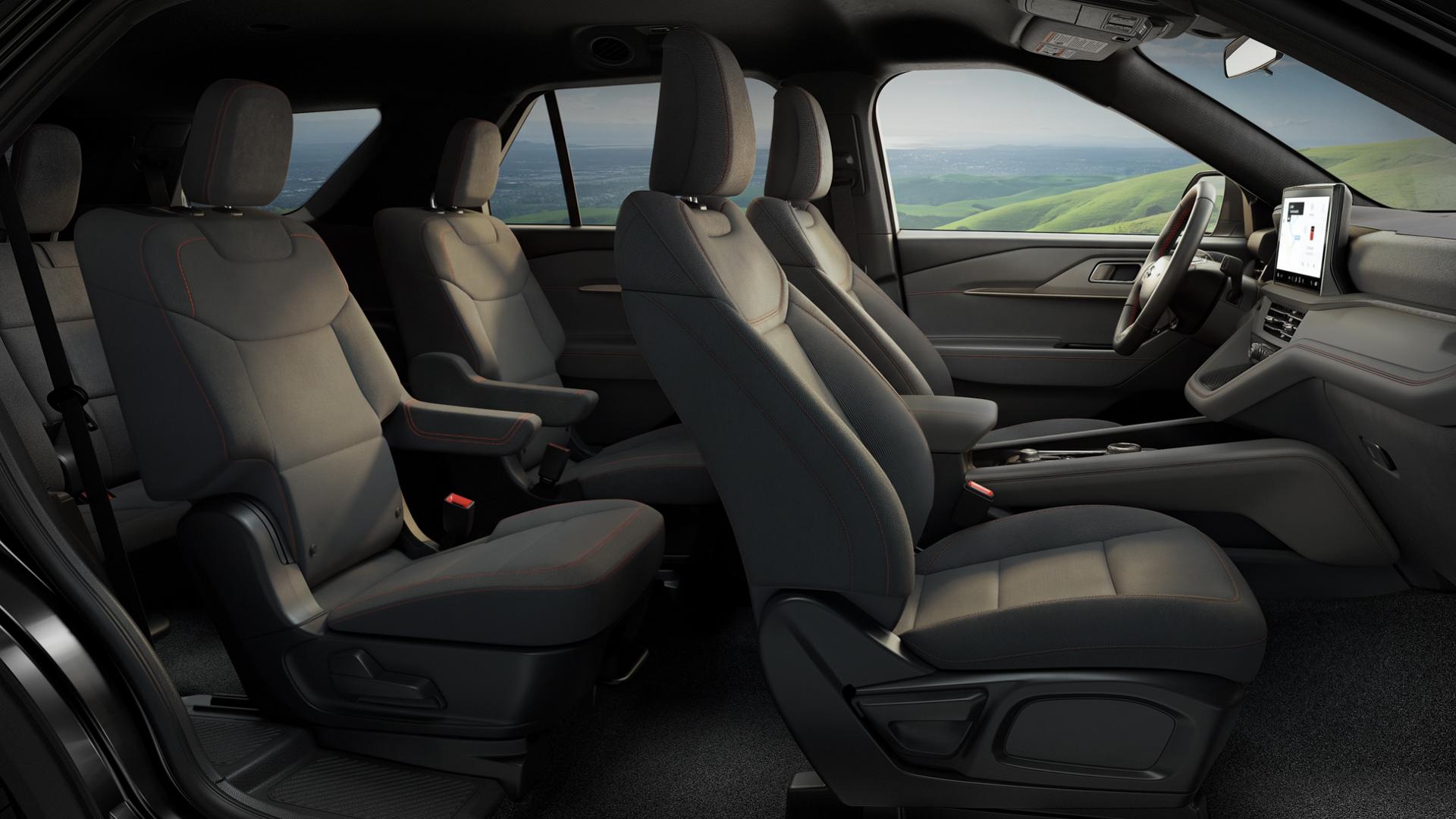 A cutaway showing the interior of a Ford Explorer® Active SUV