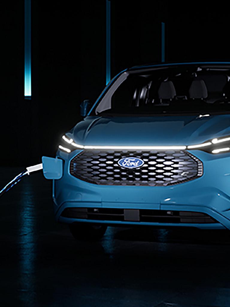 A Ford vehicle at a public charging station