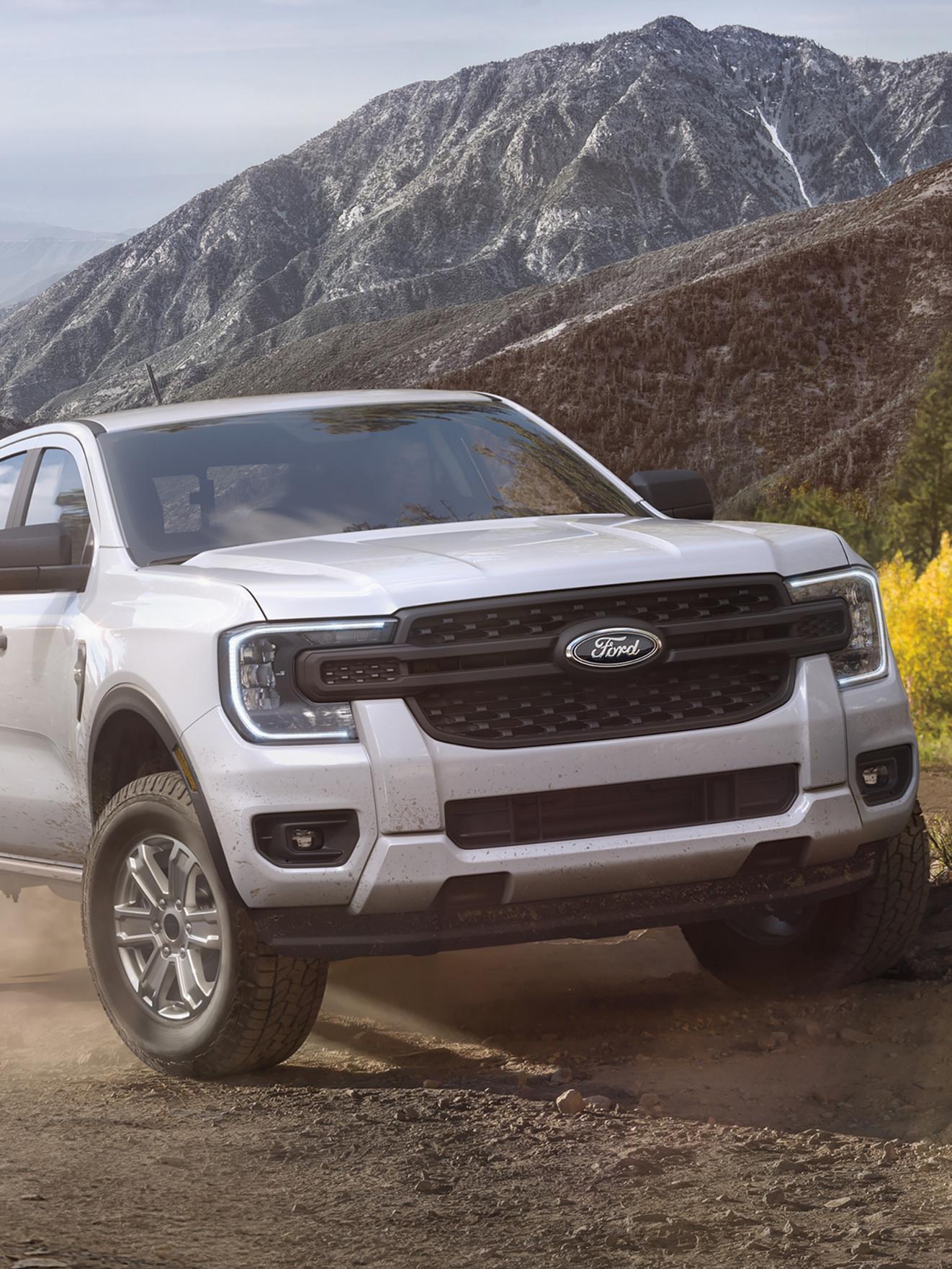 2025 Ford Ranger® truck being driven on a mountainous dirt road