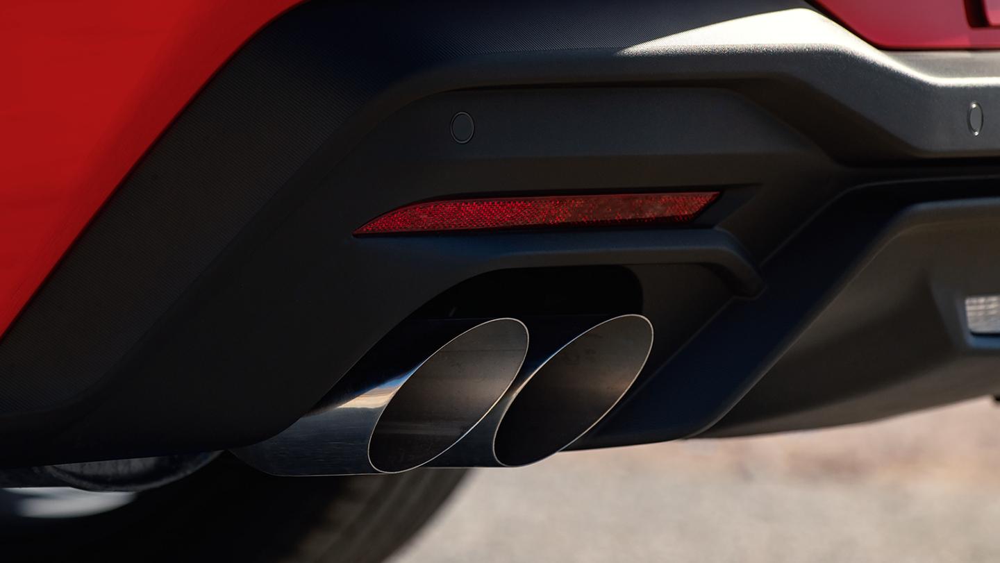 2026 Ford Mustang® with available active valve performance exhaust with quad chrome tips