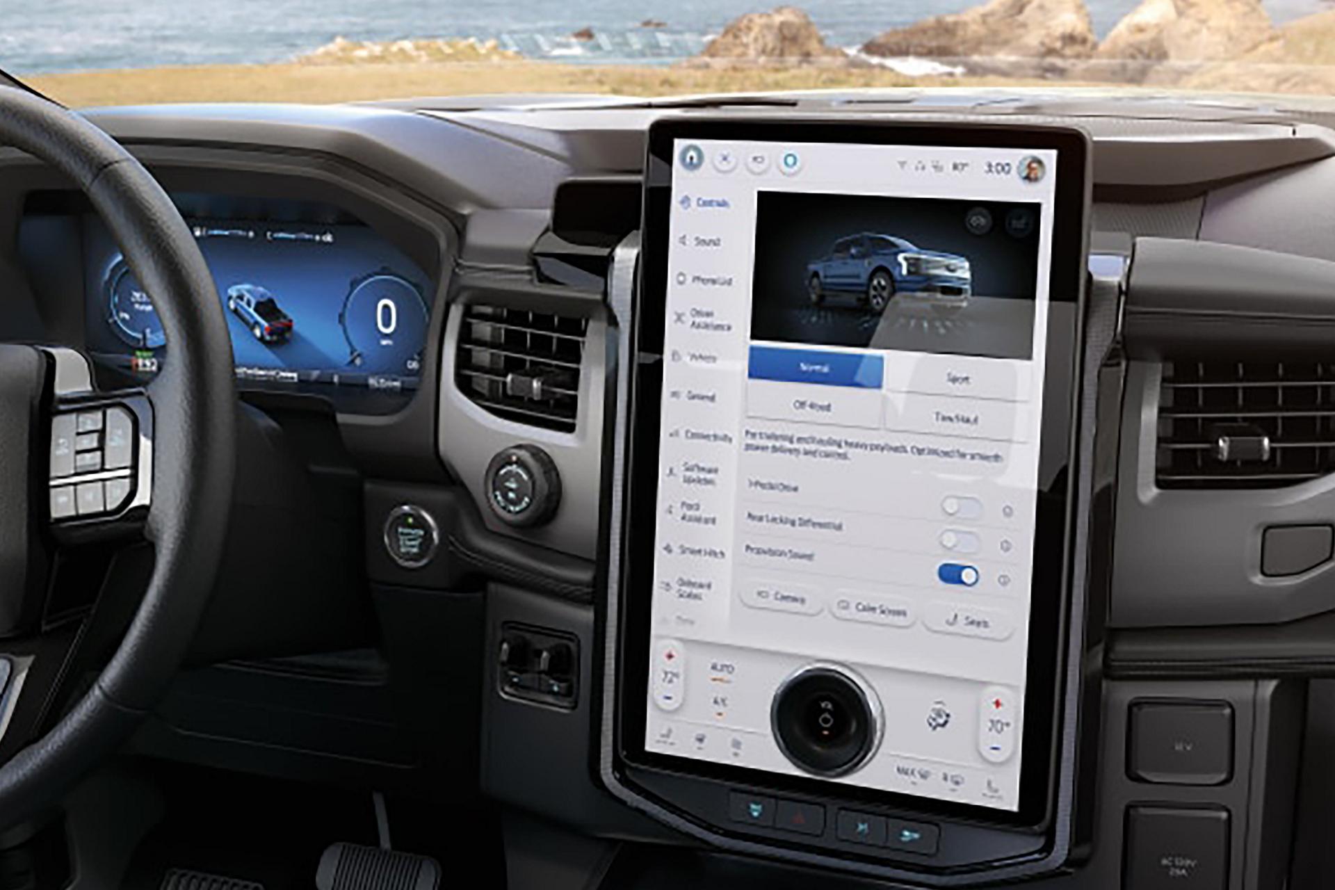 Center display in a Ford F-150® Lightning® truck