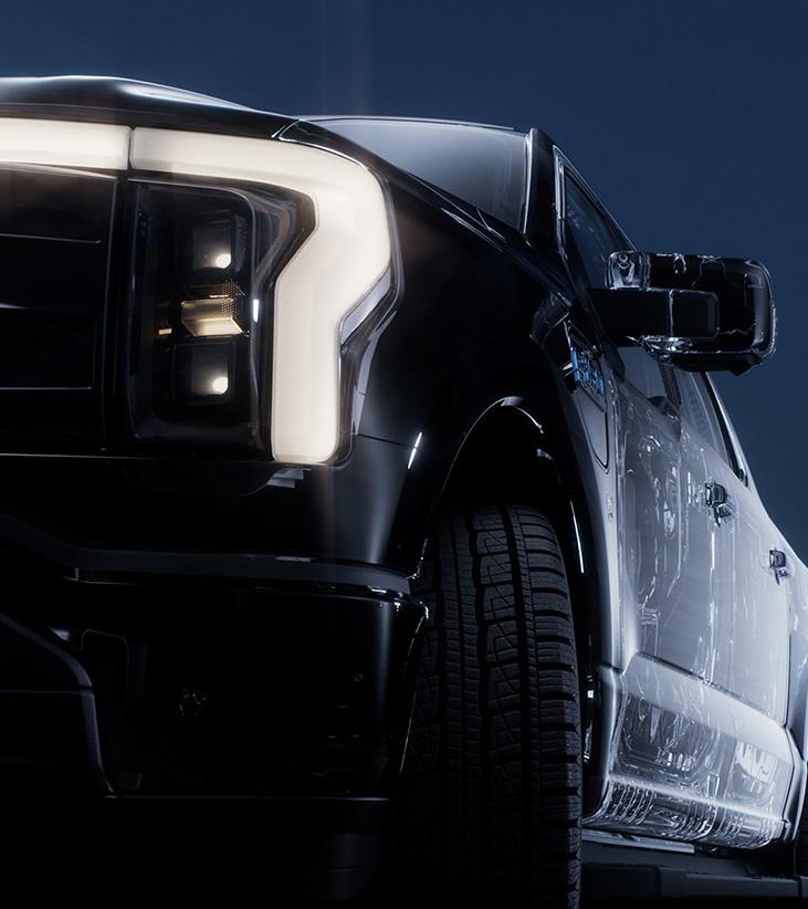 Ford F-150 Lightning headlamp close-up