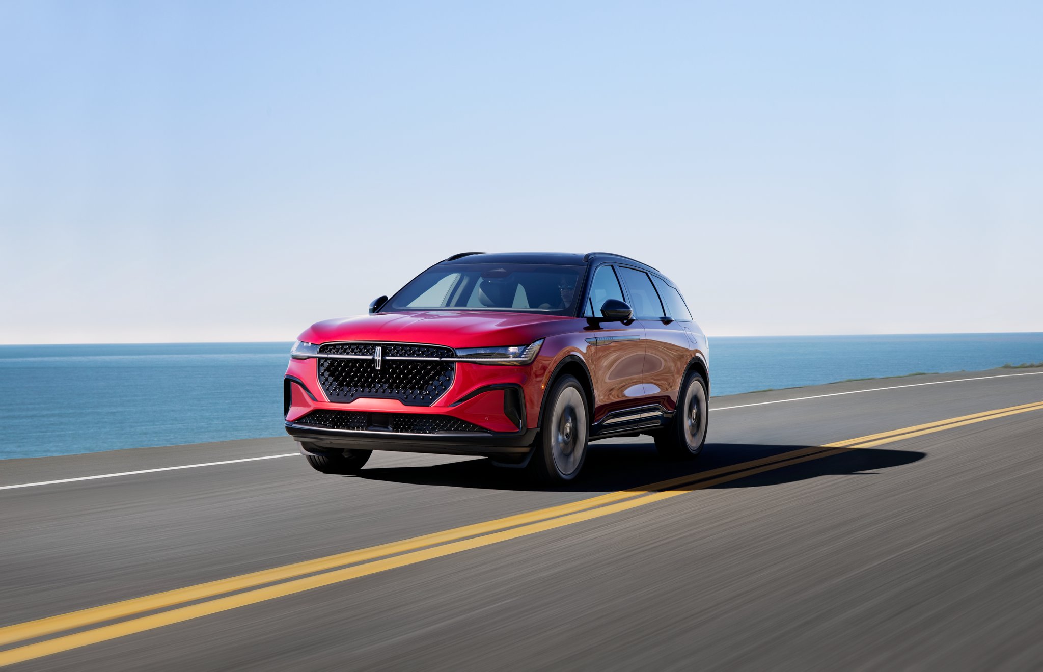 An all-new 2024 Lincoln Nautilus® SUV is being driven in a desert-like setting