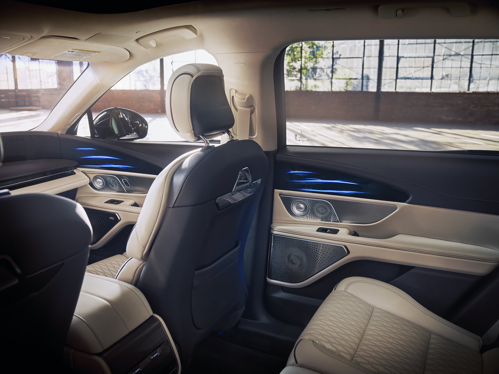 An arrangement of Audio system speakers positioned in the driver's door of a 2026 Lincoln Nautilus