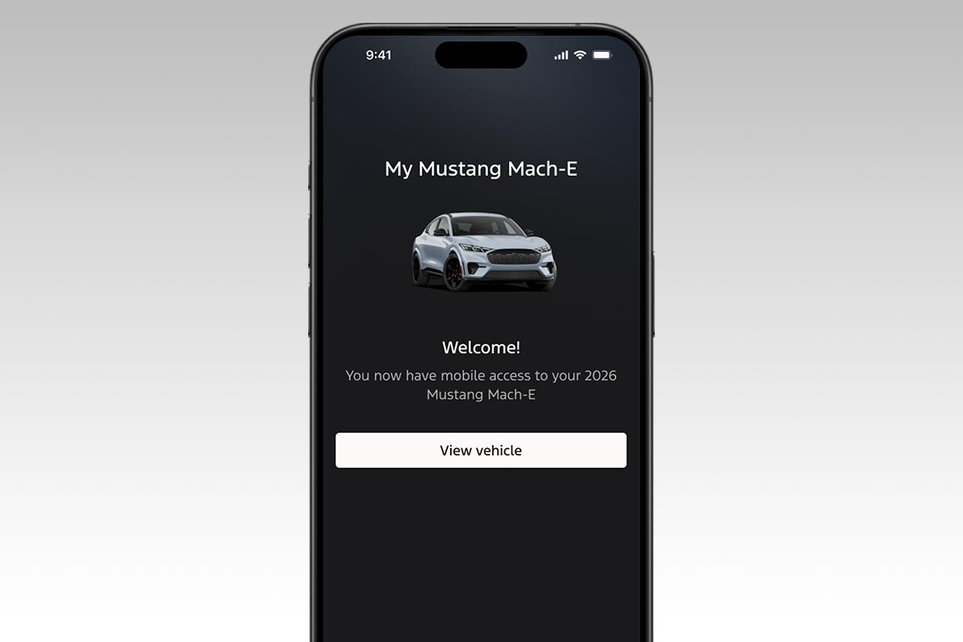 The Ford app welcome screen
