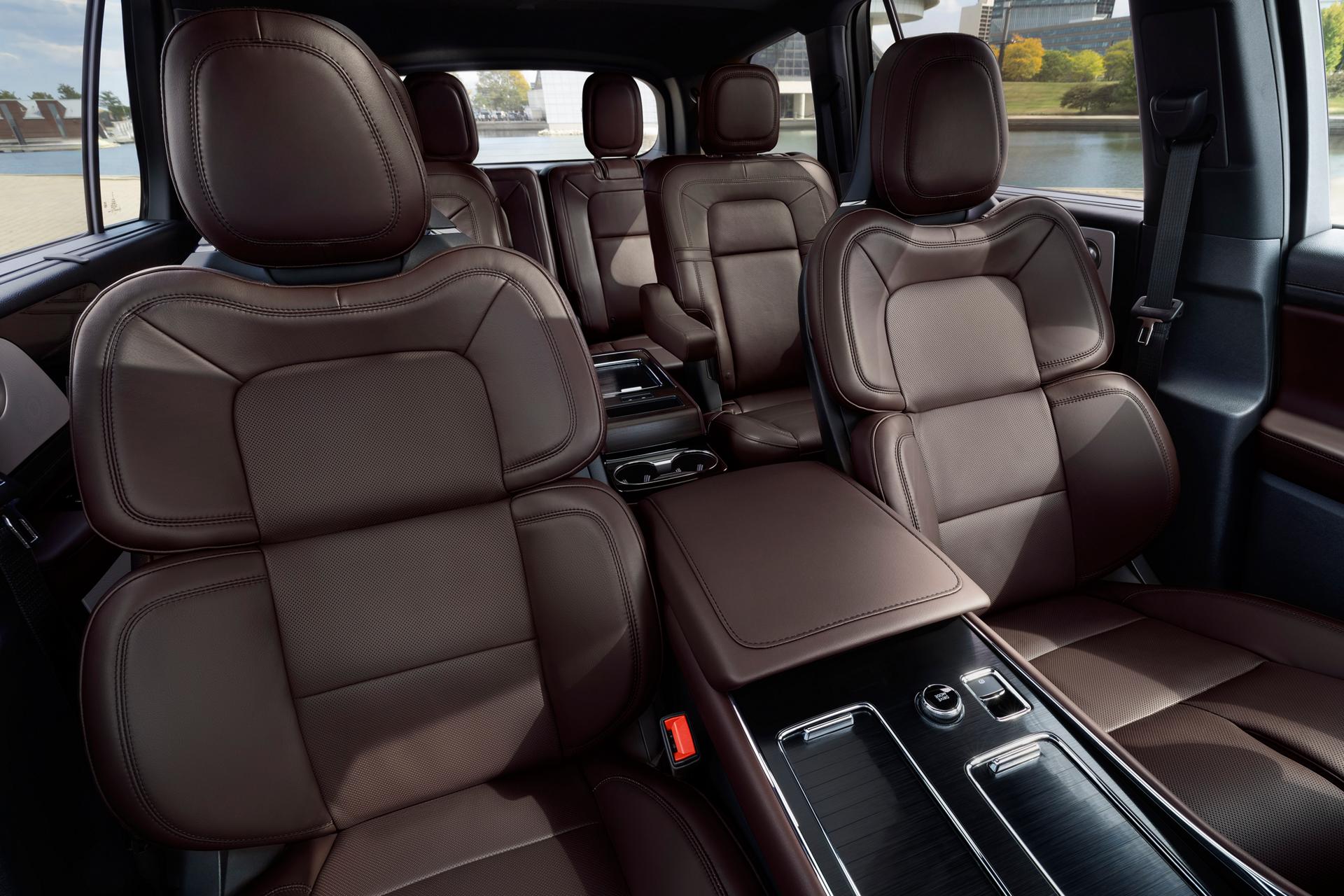 The seats and interior inside the 2025 Lincoln Aviator.