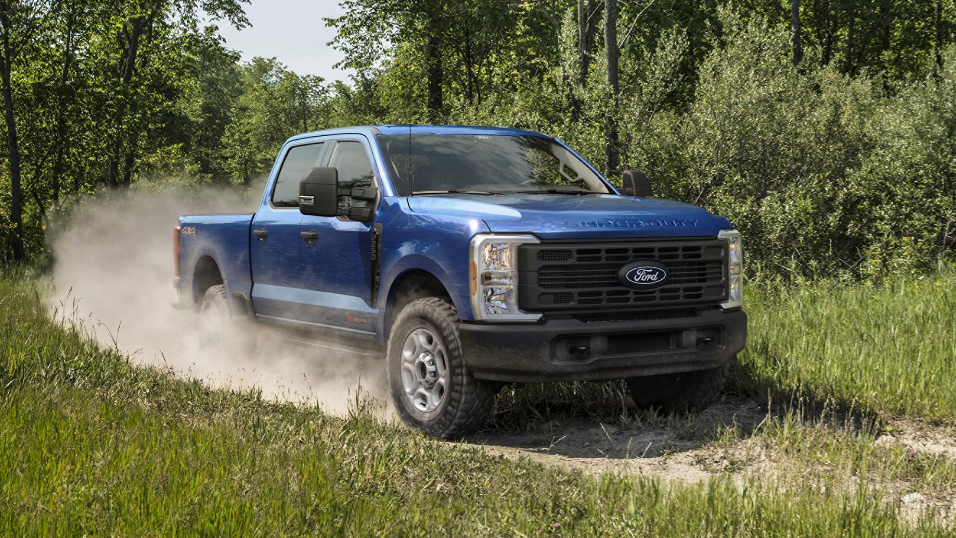 2027 Ford Super Duty® F-250® XL kicking up dust on a two-track path