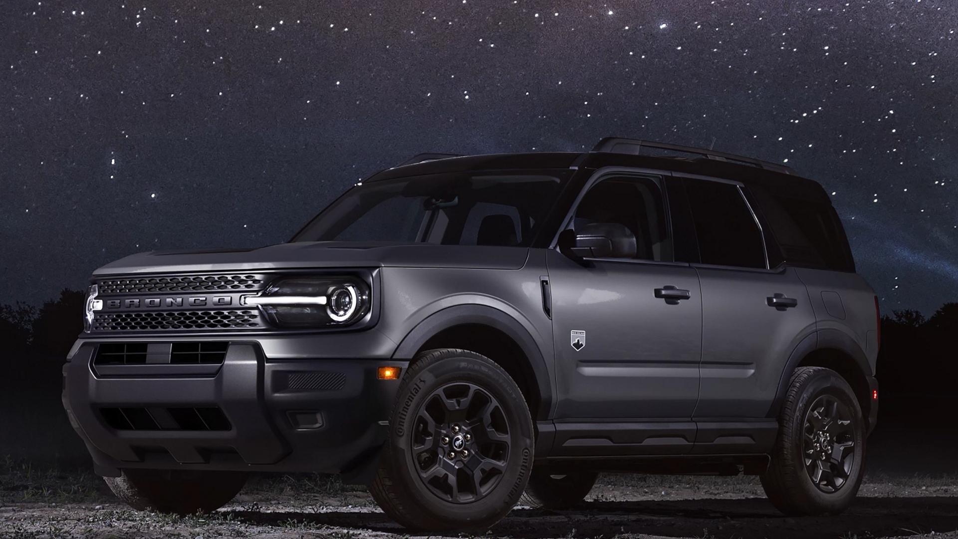 A 2026 Ford Bronco Sport® SUV parked on cement at night