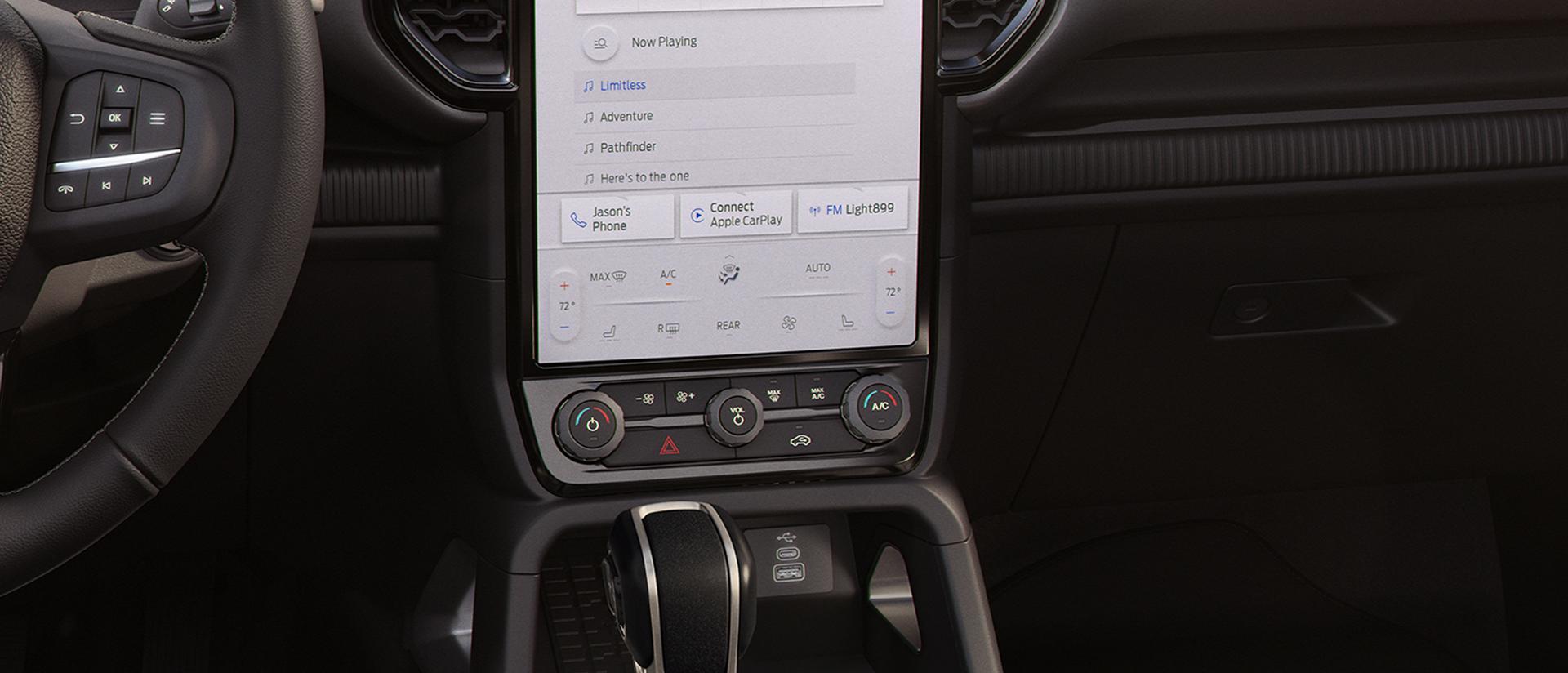 Interior view highlighting the center display and Dual-Zone Electronic Climate Control feature