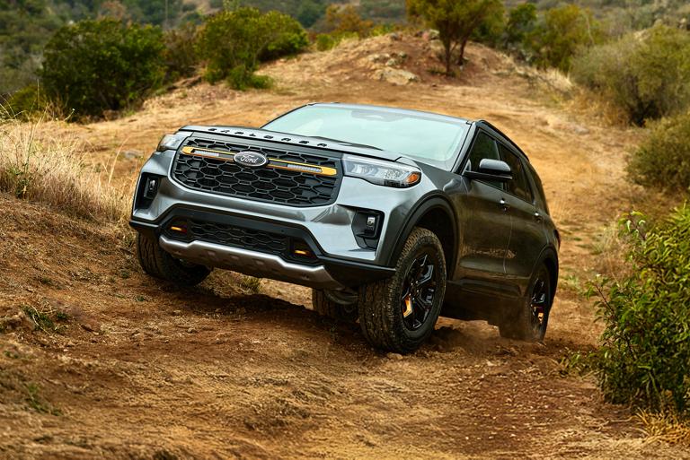 2026 Ford Explorer® sitting on a dirt road in the mountains