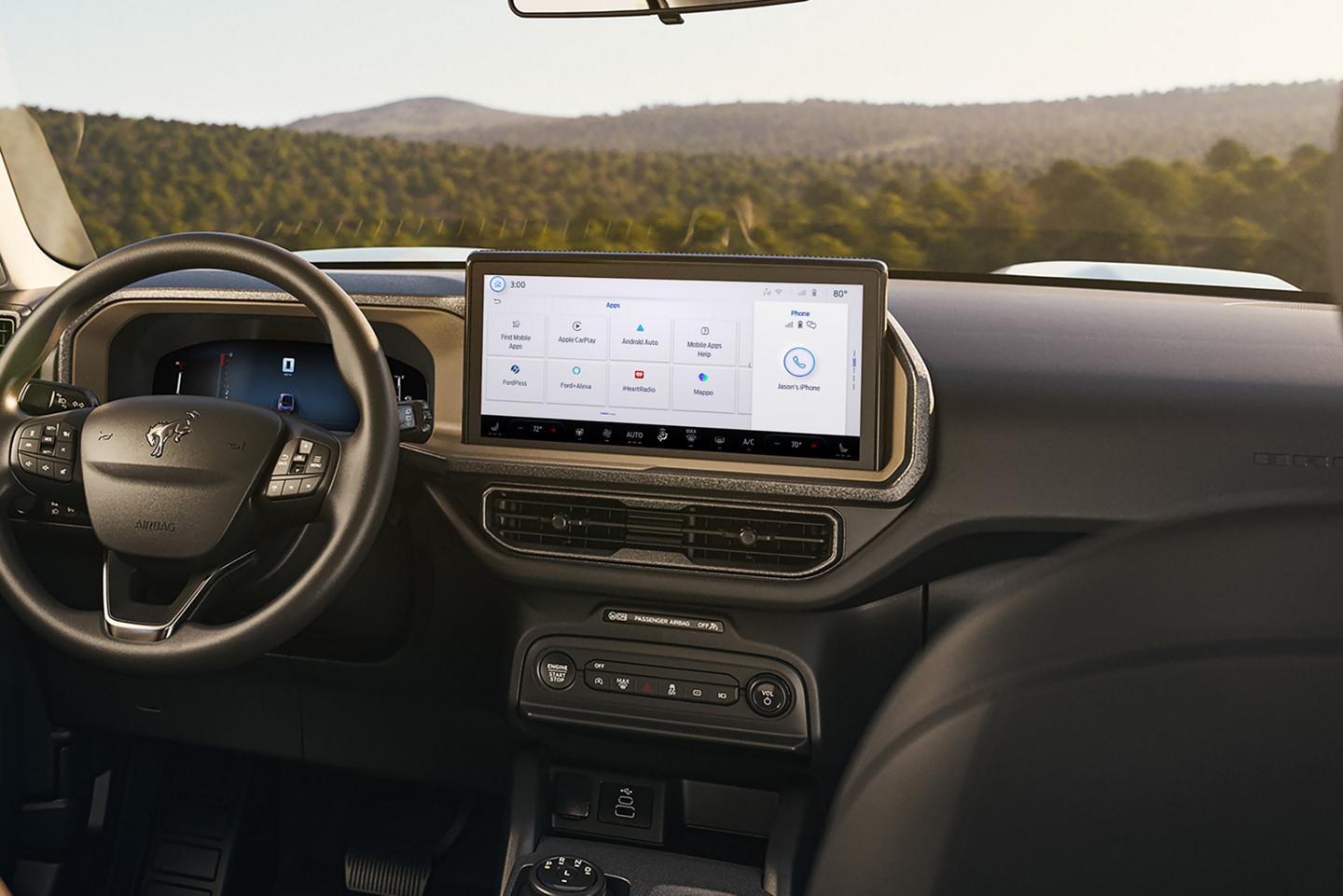 2026 interior highlighting the center screen inside the 2026 Ford Bronco Sport®