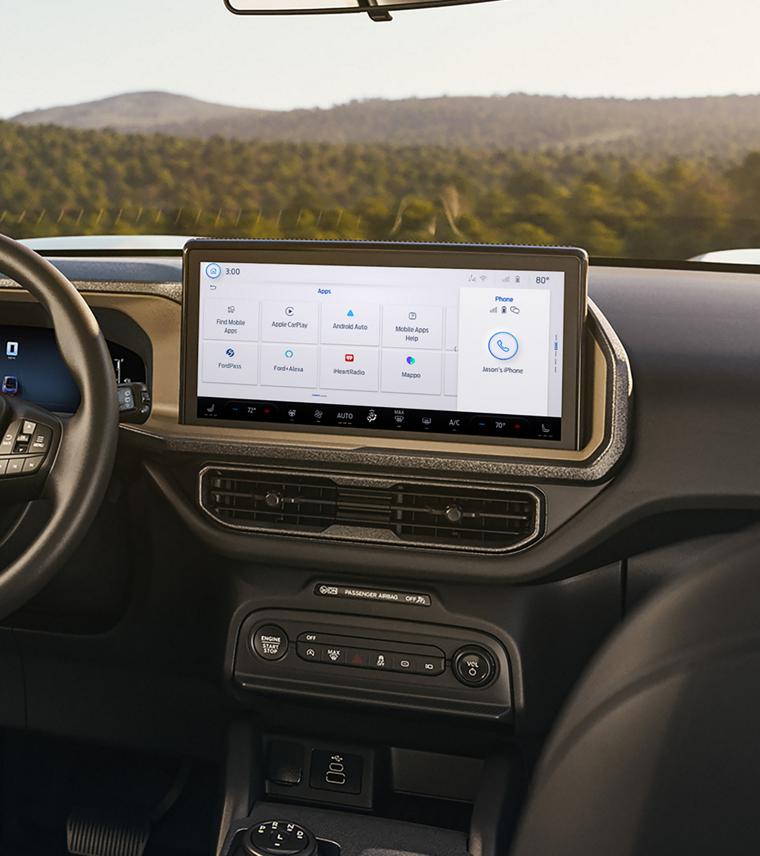 2026 interior highlighting the center screen inside the 2026 Ford Bronco Sport®