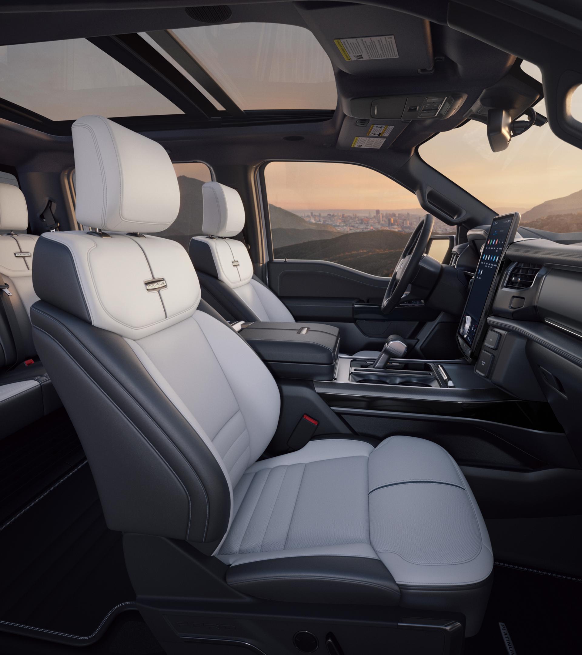 Interior of a 2025 Ford F-150 Lightning