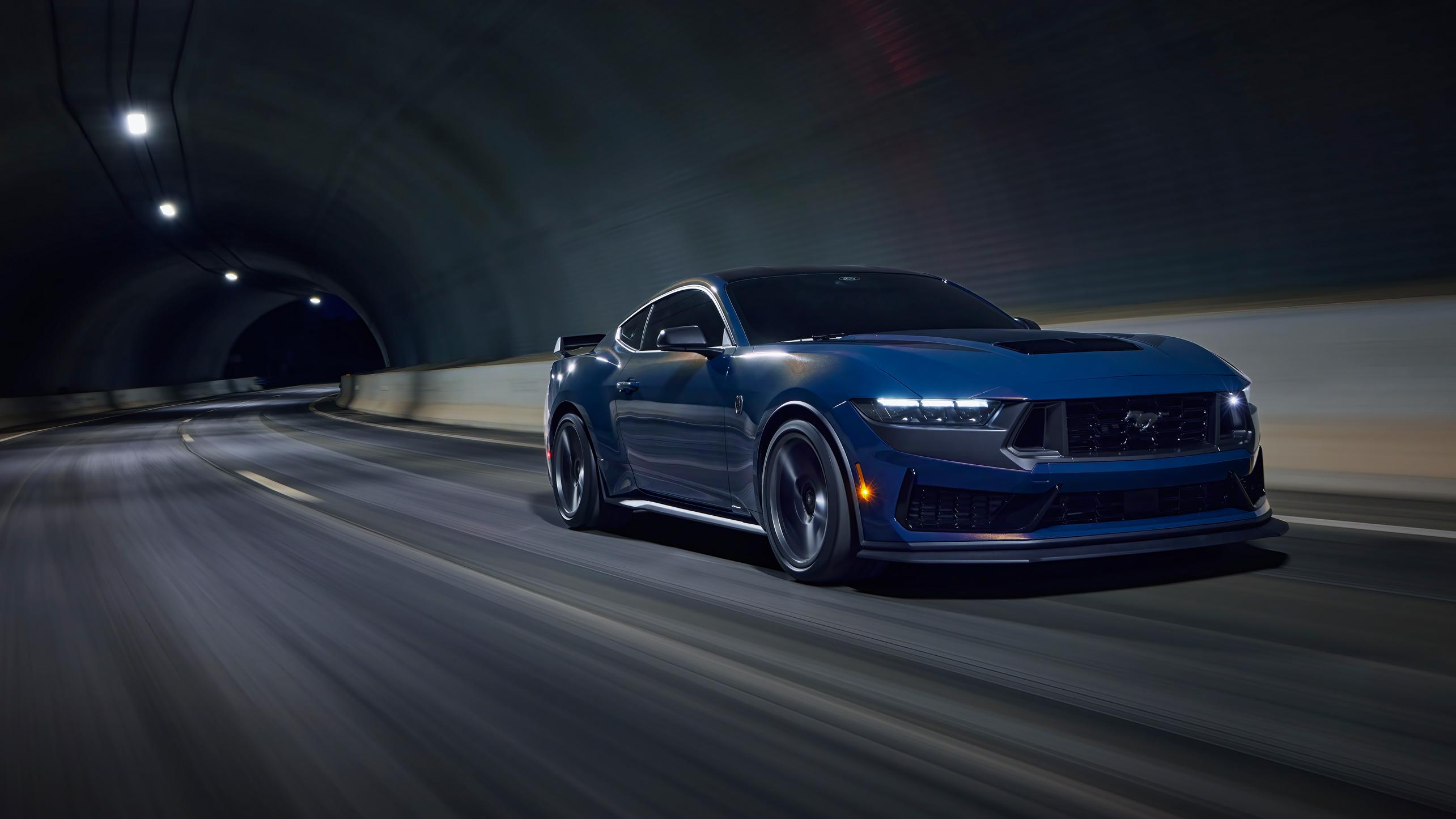 2025 Ford Mustang® Dark Horse™ being driven in a tunnel