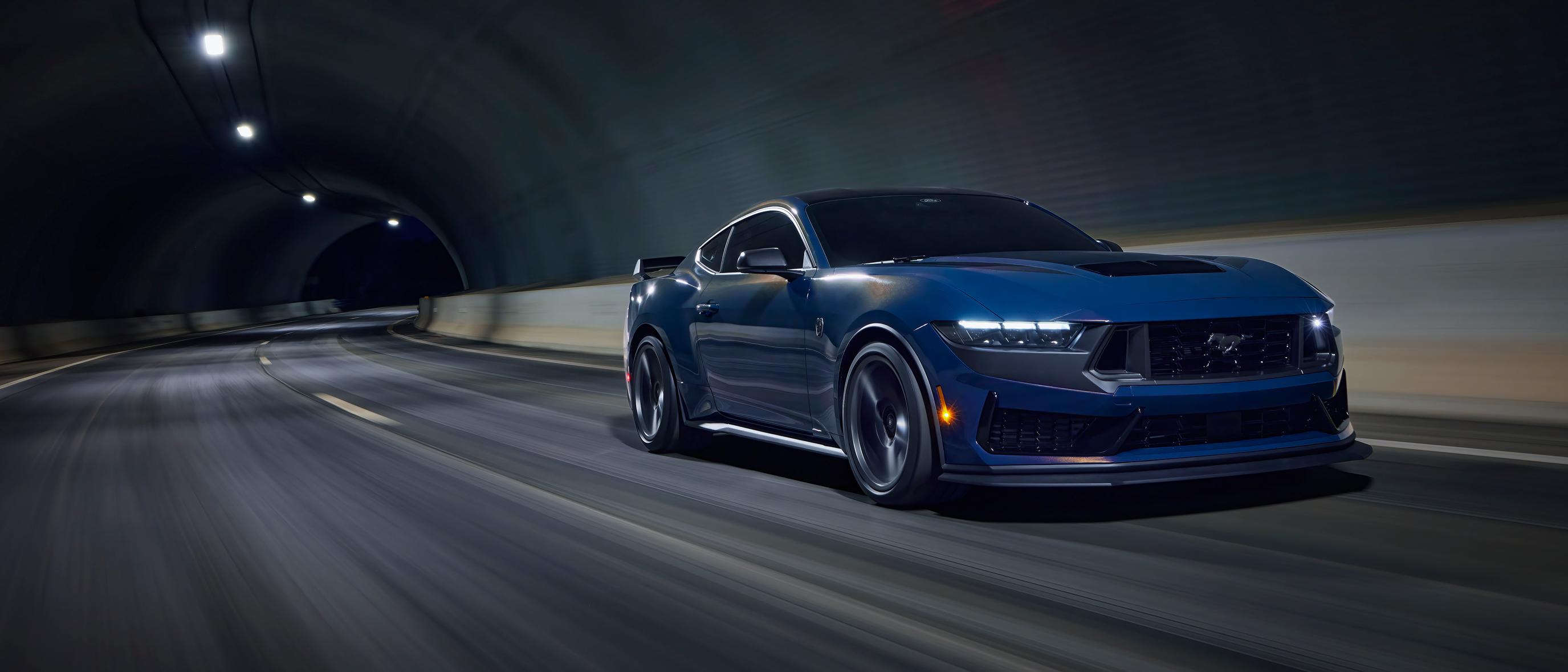 2025 Ford Mustang® Dark Horse™ being driven in a tunnel