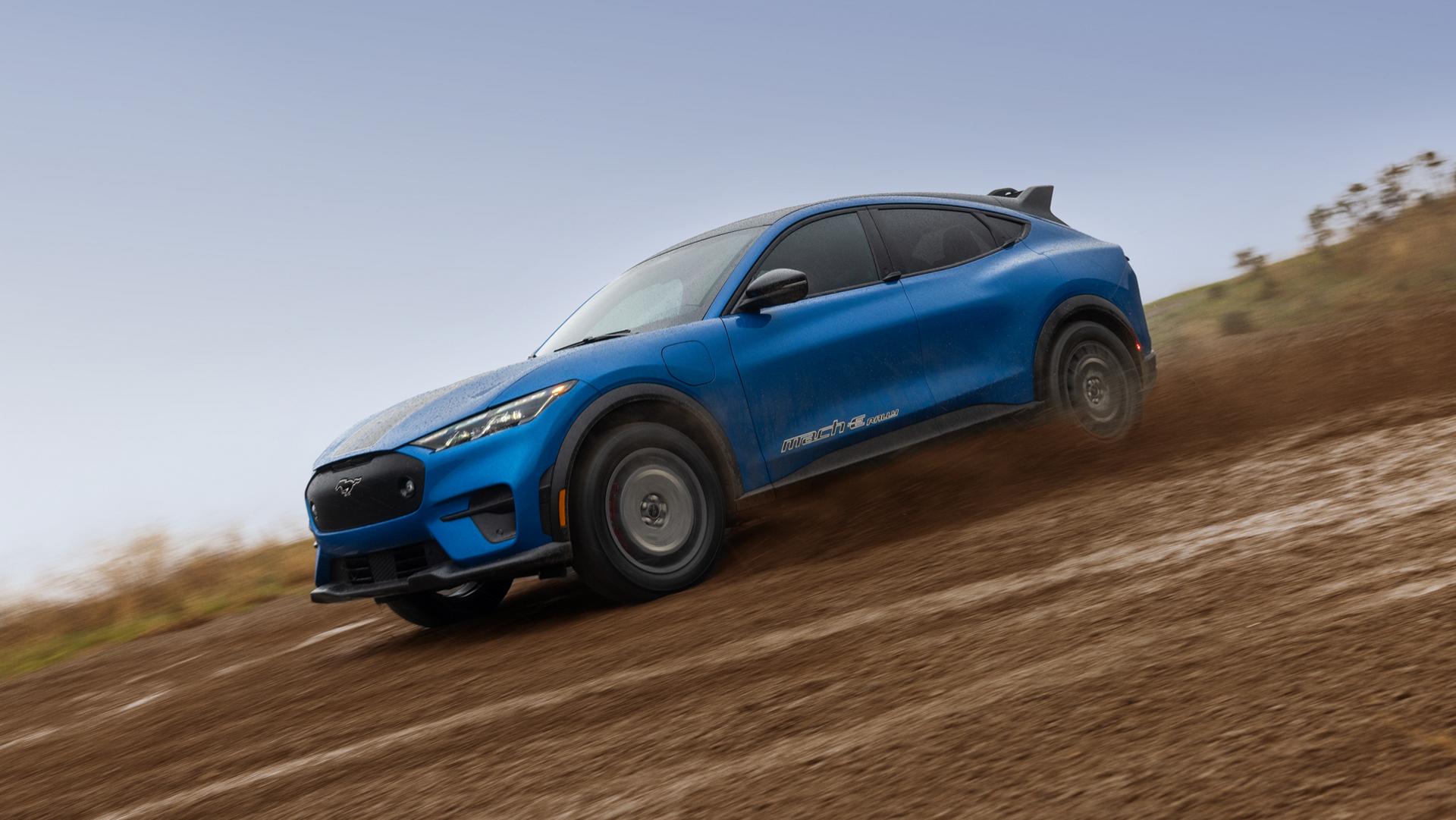 Angled view of a 2026 Ford Mustang Mach-E® Rally model