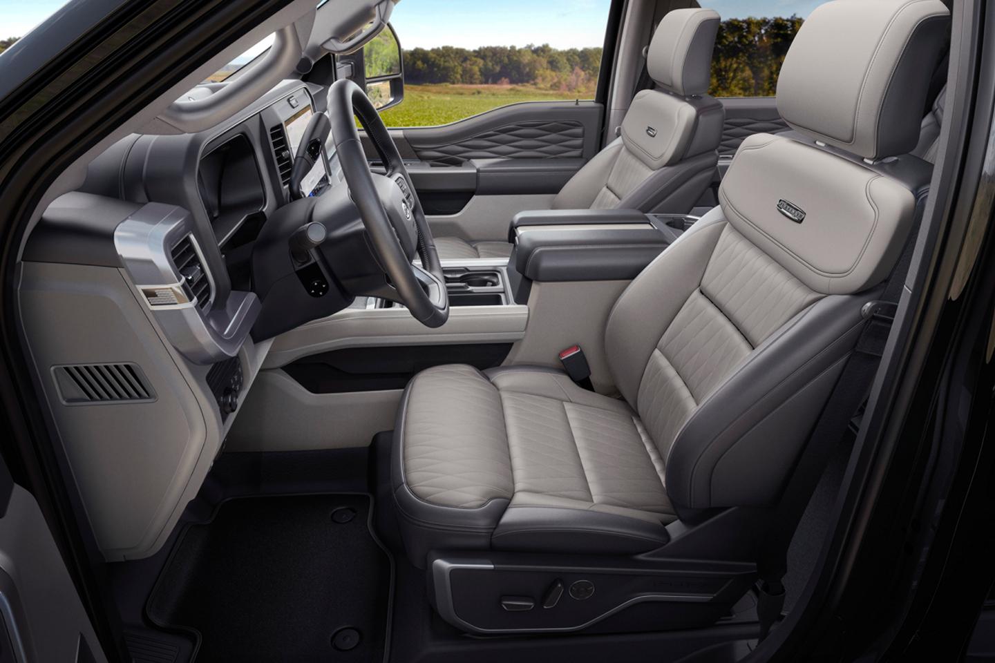 Side view of the 2027 Ford Super Duty® pickup with the Platinum® Plus Package