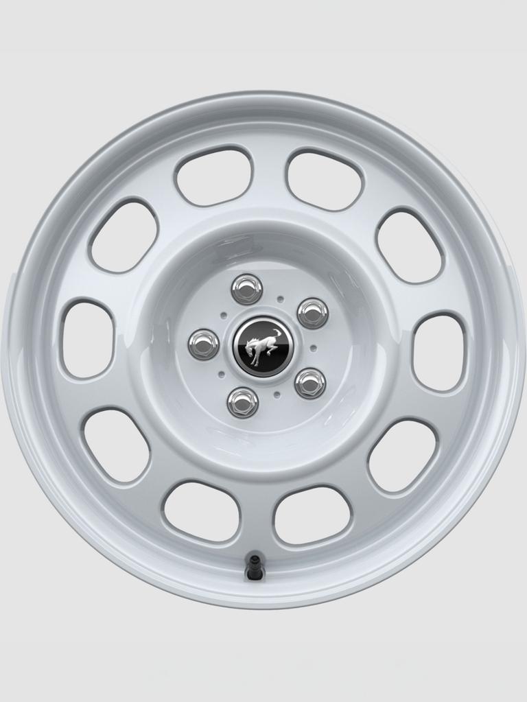 17" Oxford White-painted aluminum wheels on white studio background