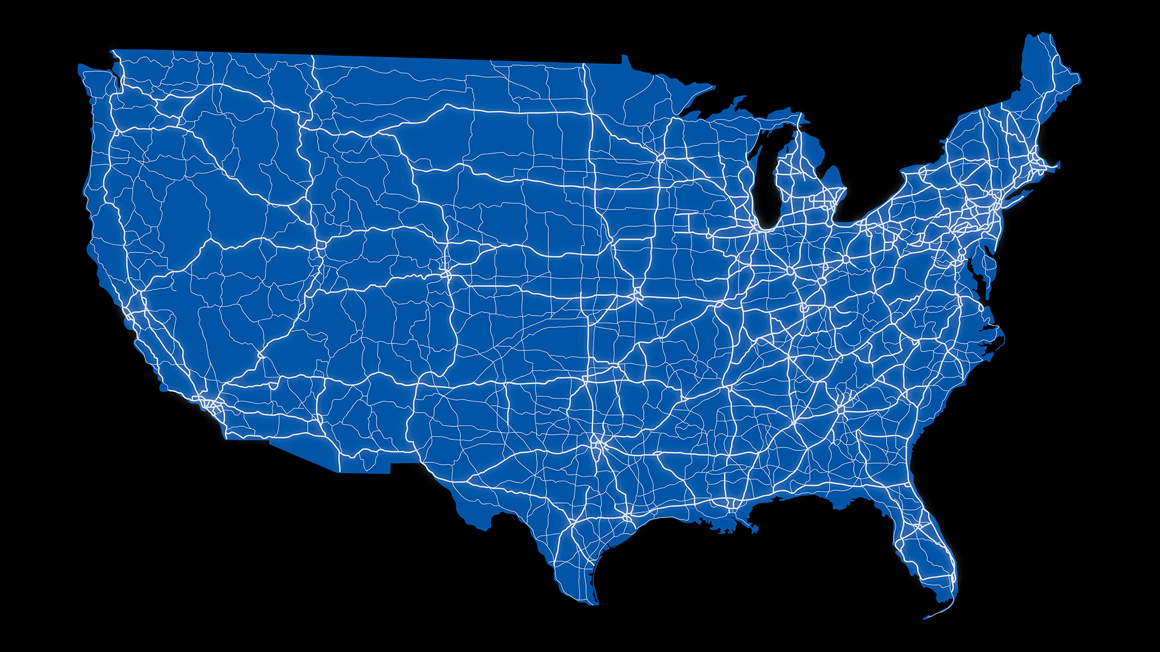 Ford BlueCruise map graphic