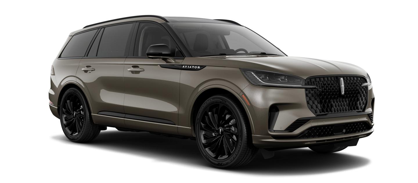 Un modèle Lincoln Aviator Ultra 2025 avec l’ensemble décor Jet en option en gris cendré