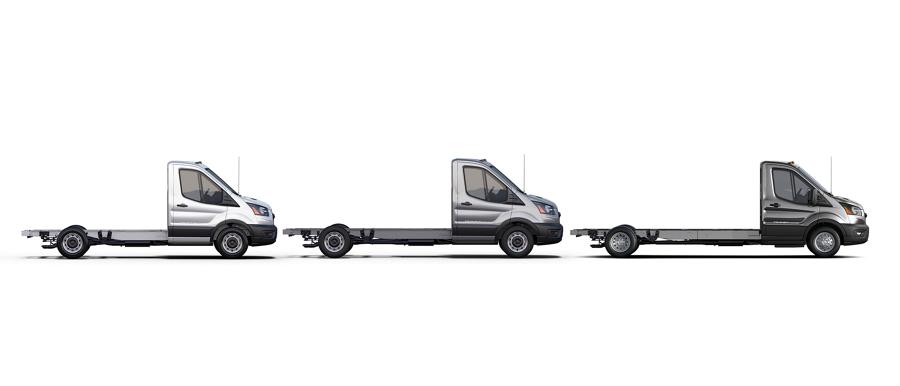 2025 Ford Transit® model side profile of three wheelbases