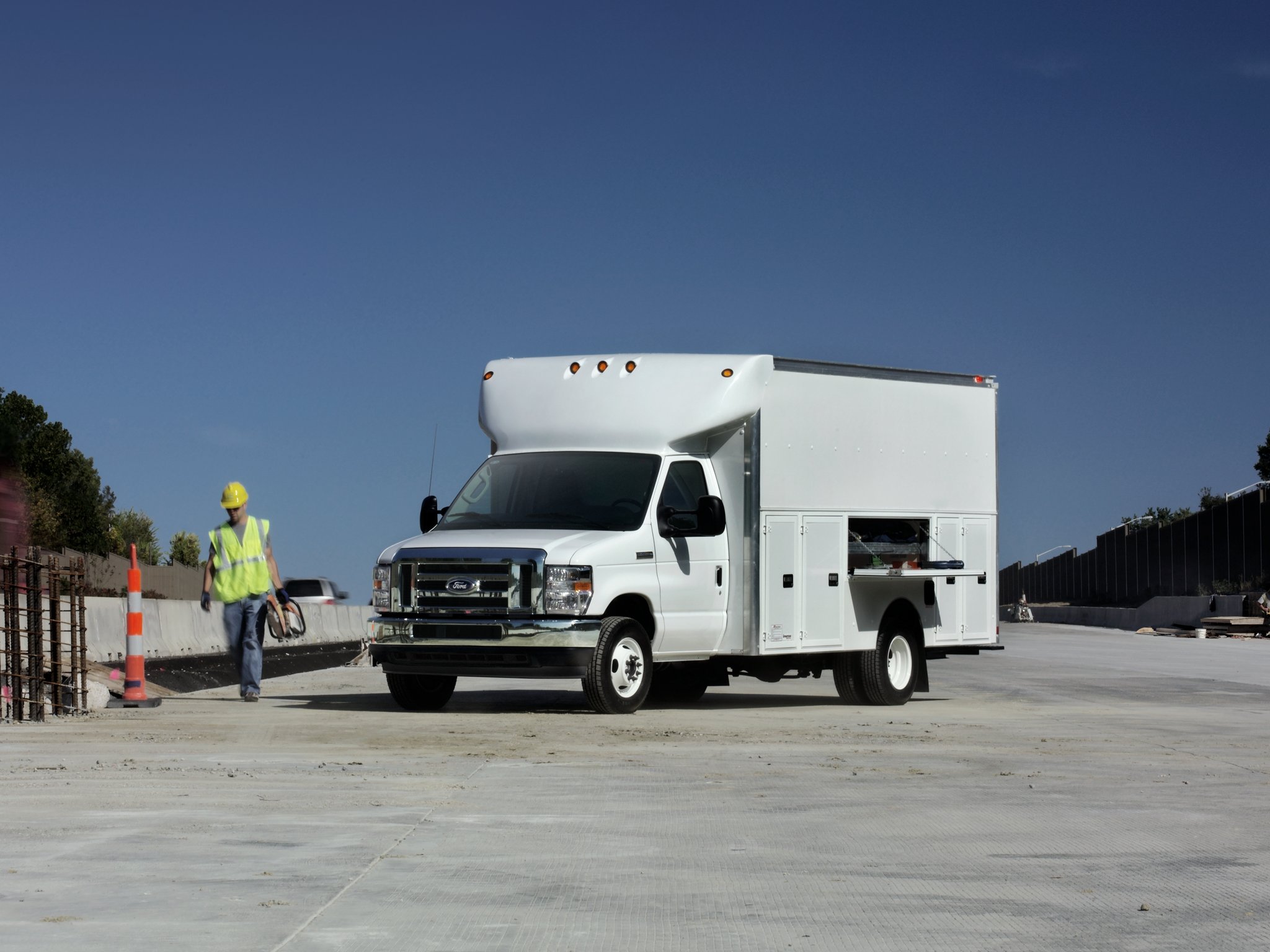 2025 Ford E-Series Cutaway dual-rear-wheel with contractor body upfit