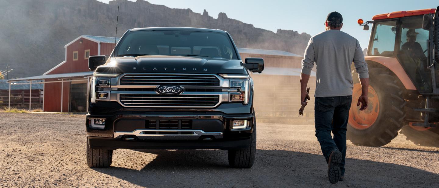 A Ford F-150® hybrid at work on a farm