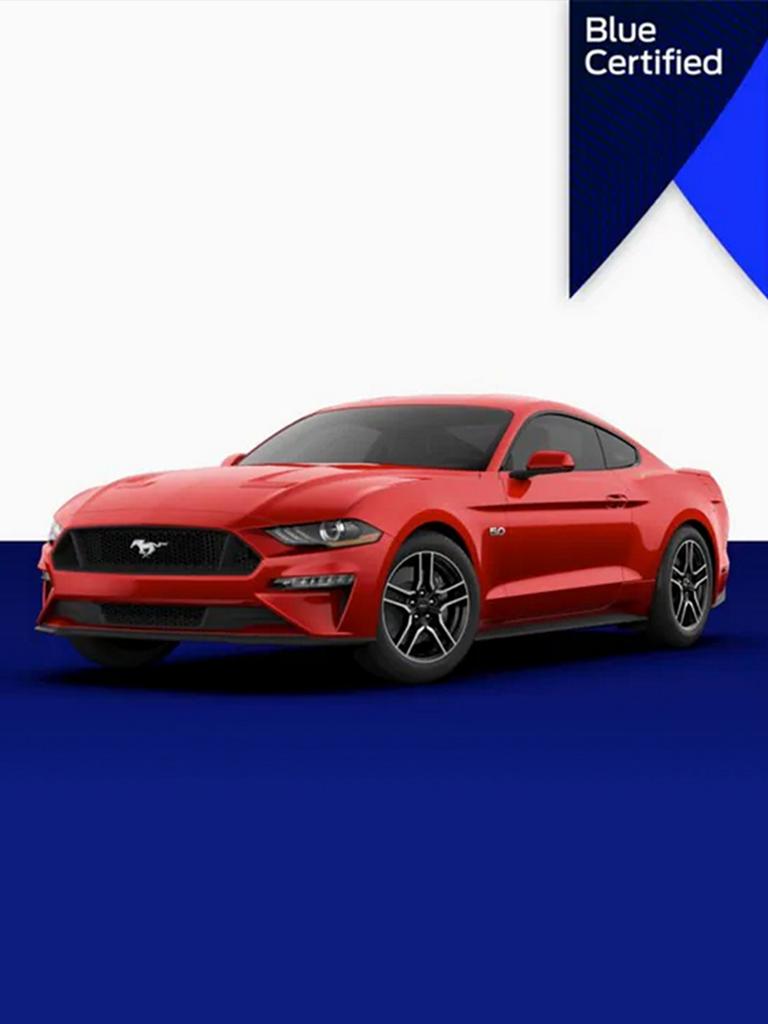 The Ford Mustang® coupe with the Blue Certified badge