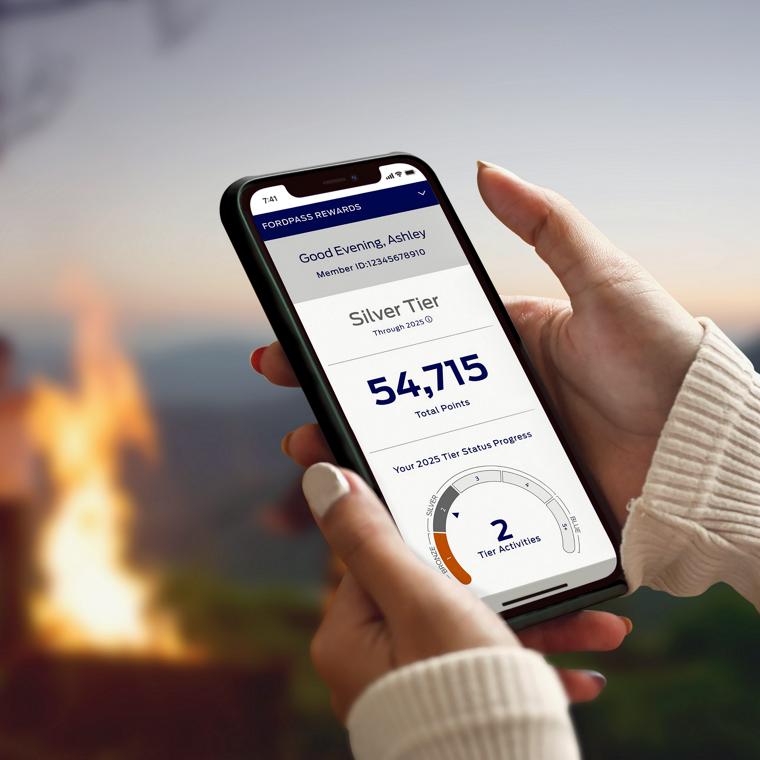  A close-up shot of the Ford Rewards website