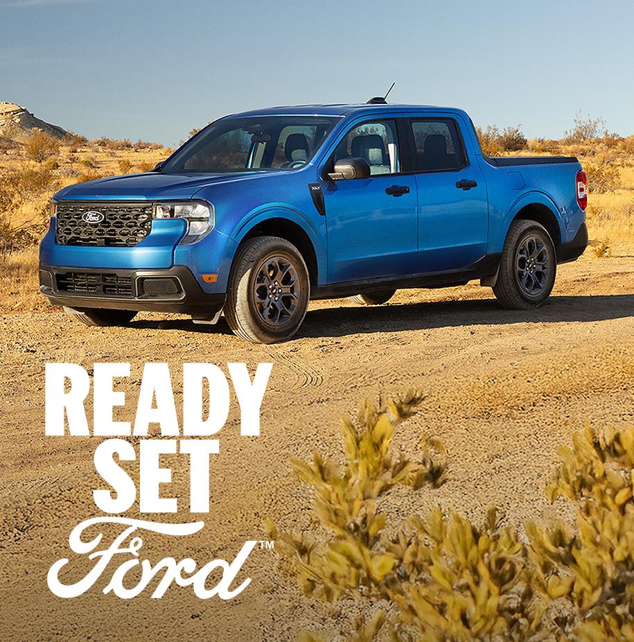 The 2025 Ford Maverick® pickup parked on a trail in the desert