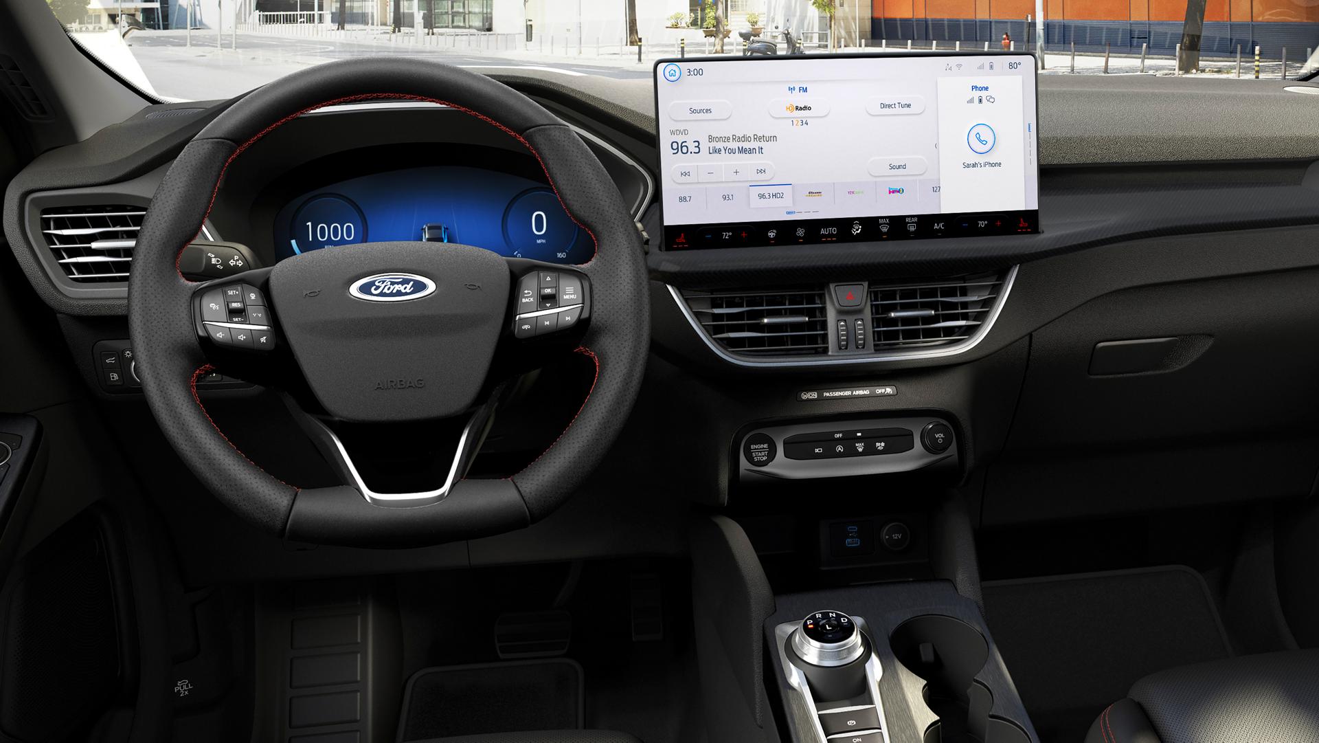 Steering wheel and available 13.5" center display in a 2026 Ford Escape® SUV